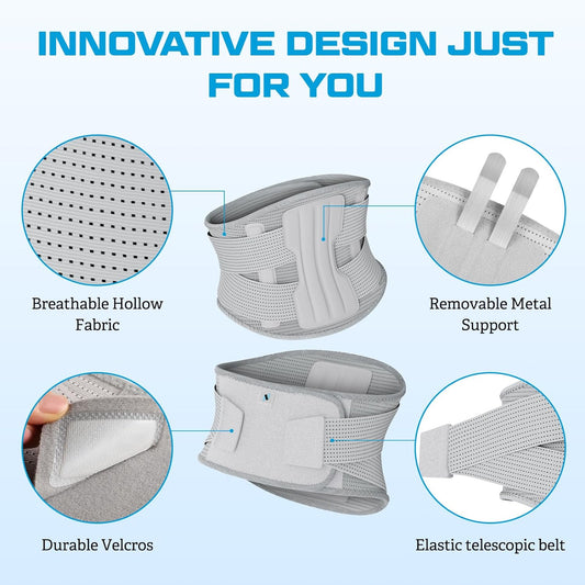 Faja Lumbar Hyggear™ para el dolor de espalda - Alivio inmediato de la ciática, hernia de disco, escoliosis - Diseño transpirable con almohadilla de soporte lumbar - Para el hogar y levantamiento en el trabajo, para hombres y mujeres