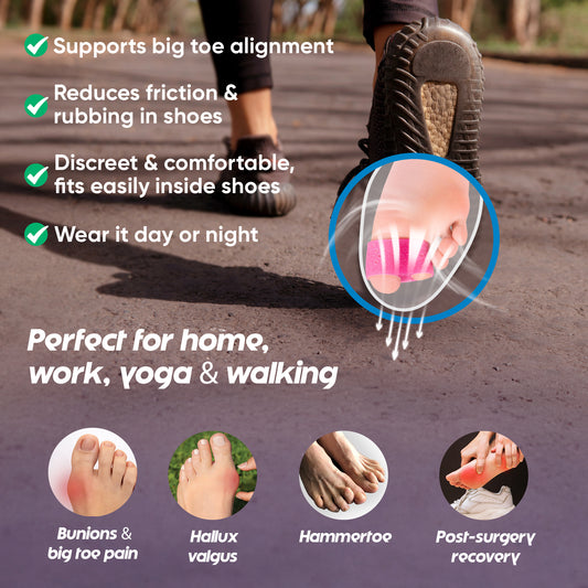 Corrector de juanetes Hyggear™, enderezador de dedo gordo transpirable para mujeres y hombres, solución y alivio para juanetes - 96732547623